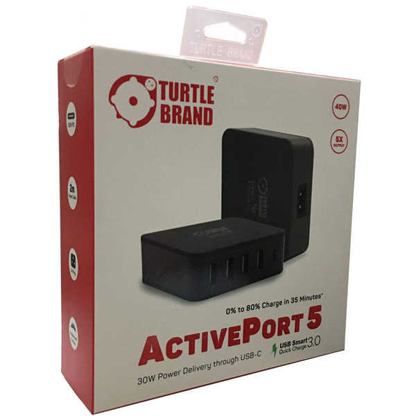 آداپتور-رو-میزی-5-پورت-40-وات-تورتل-برند-مدل-TB0089