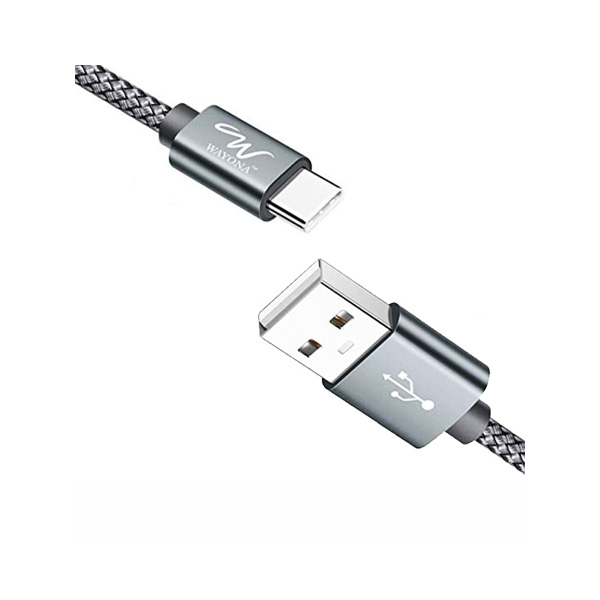 کابل-تبدیل-USB-به-Type-C-پاورولوژی-مدل-P12MBCGY-Nylon-Braided