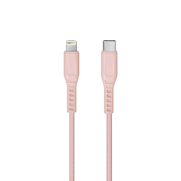 کابل-تبدیل-USB-C-به-لایتنینگ-یونیک-مدل-Flex-صورتی-طول-1.2-متر