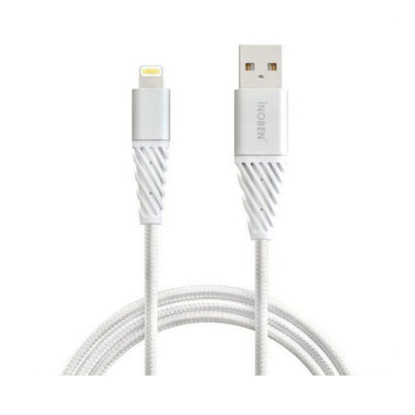 کابل-تبدیلwhite-USB-به-لایتنینگ-آینوبن-مدل-Braided-طول-1.2-متر